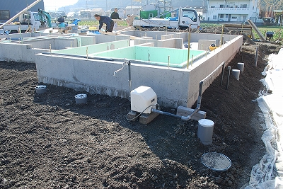 新築現場の建前準備