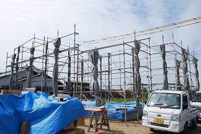 上棟前の準備 ：４月８日